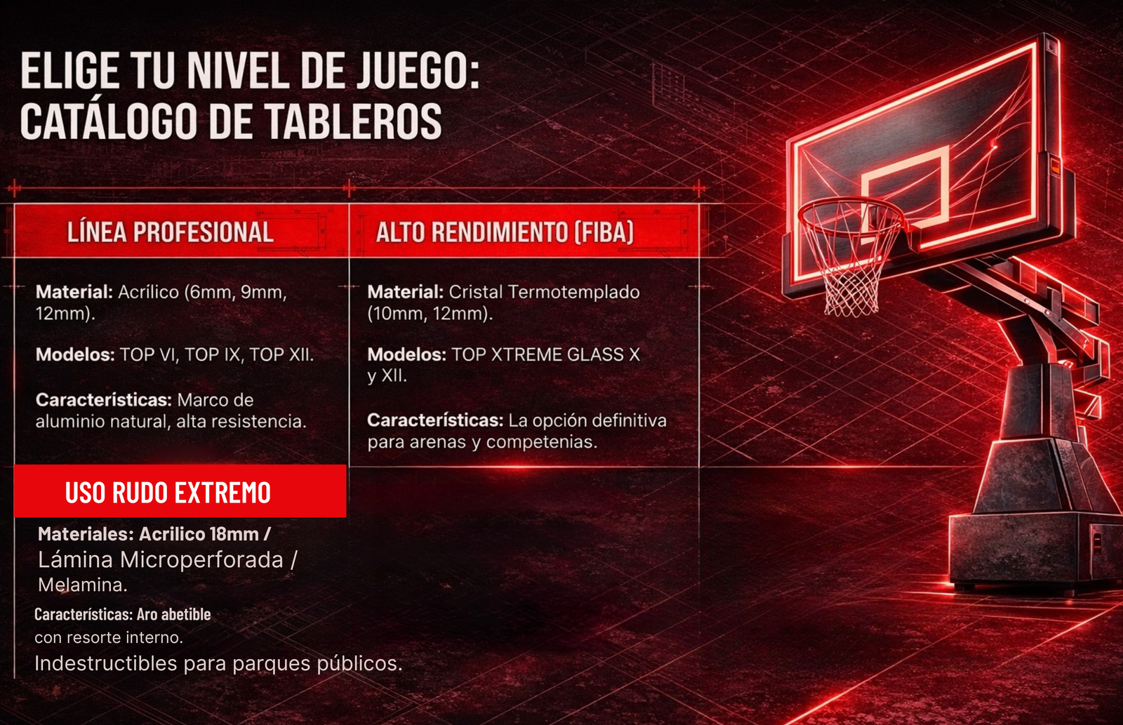 Elige tu Nivel de Juego: Desde modelos escolares hasta la Serie Élite Top Xtreme con Cristal Templado.